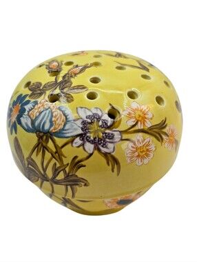 Metropolitan Museum MMA Ceramic Flower Frog Rose Potpourri Bowl Portugal